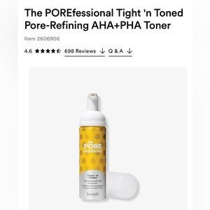🆕 POREfessional Tight 'n Toned Pore-Refining AHA+PHA Toner Foam. NIB. NWT.